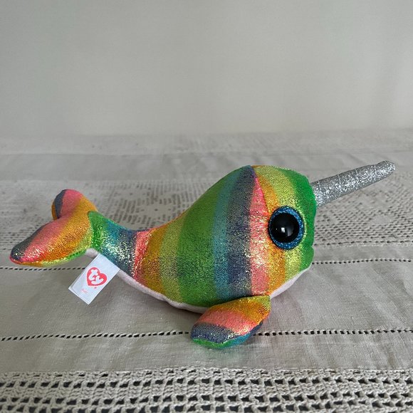 Ty Beanie Boos Nori Narwhal Unicorn Of The Sea A Magical Creature 2018 6” - Picture 1 of 7